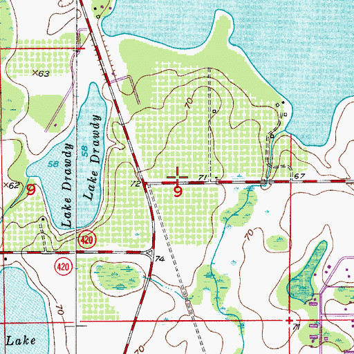 Topographic Map of Lake Pickett, FL