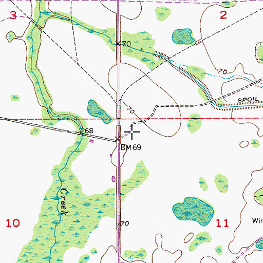 Topographic Map of Wewahotee, FL