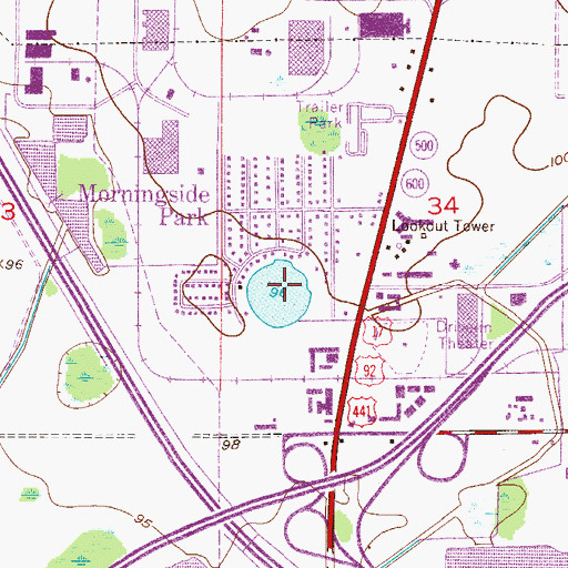 Topographic Map of Lake Roger, FL