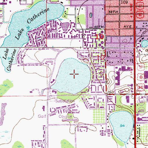 Topographic Map of Lake Buchanan, FL