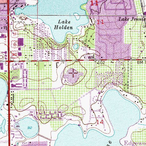 Topographic Map of Milly Lake, FL