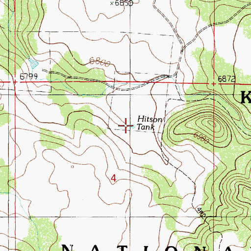 Topographic Map of Hitson Tank, AZ