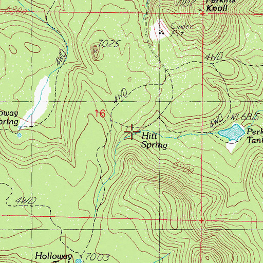 Topographic Map of Hitt Spring, AZ