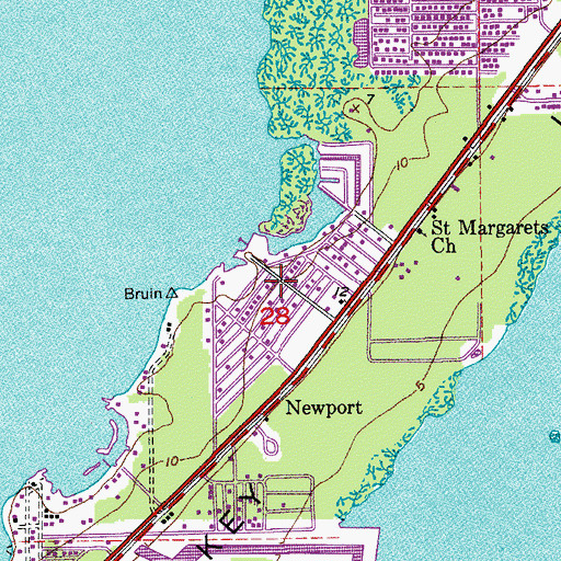 Topographic Map of Key Largo Park, FL