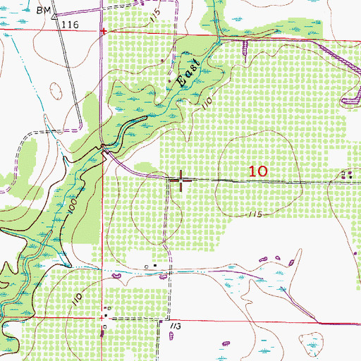 Topographic Map of Old Duette, FL