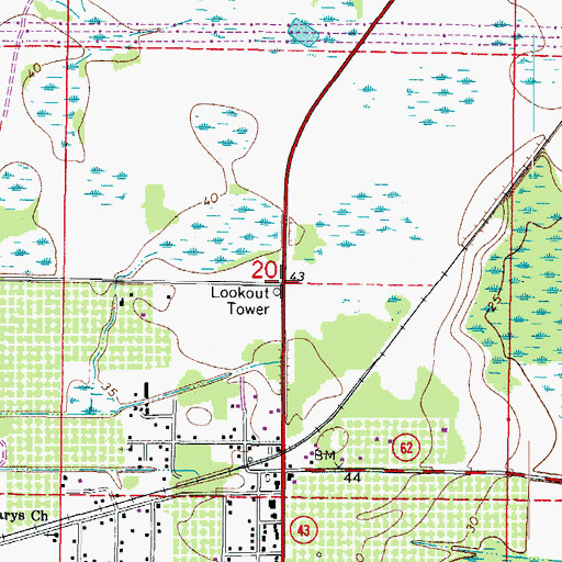 Topographic Map of Bliss Fire Tower, FL