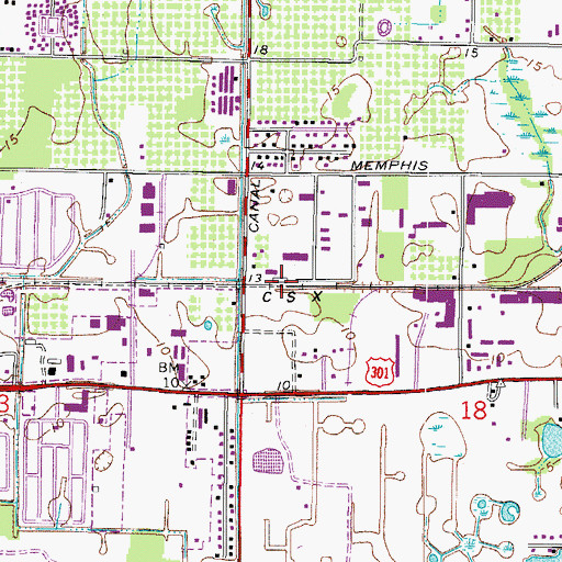 Topographic Map of Richfield Railroad Station, FL