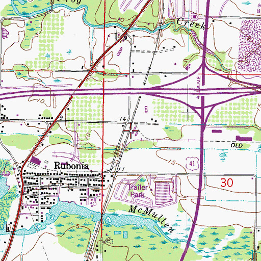 Topographic Map of Gillette Station Railroad Station, FL