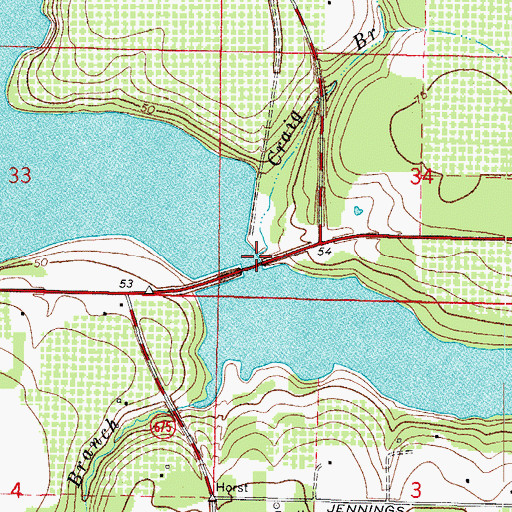 Topographic Map of Sullivan Bridge, FL