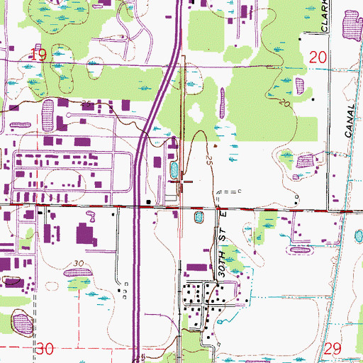 Topographic Map of Vanderipe Railroad Station, FL