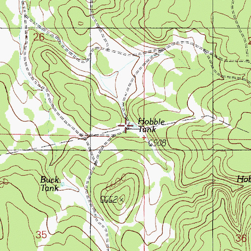 Topographic Map of Hobble Tank, AZ
