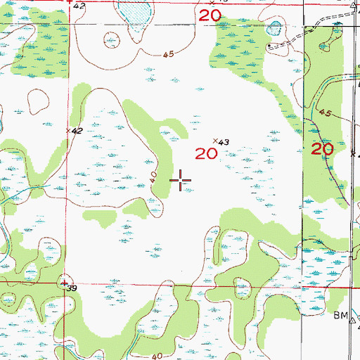 Topographic Map of Messer Hammock, FL
