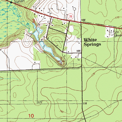 Topographic Map of White Springs, FL