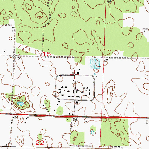 Topographic Map of Mayo Correctional Institution Annex, FL