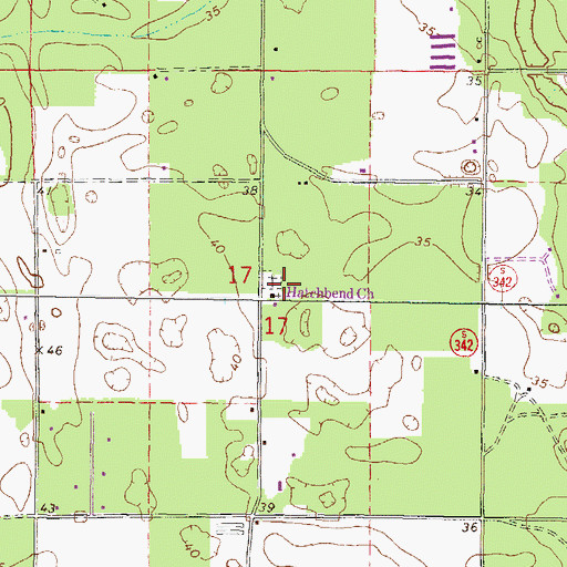 Topographic Map of Hatchbend Apostolic Church, FL