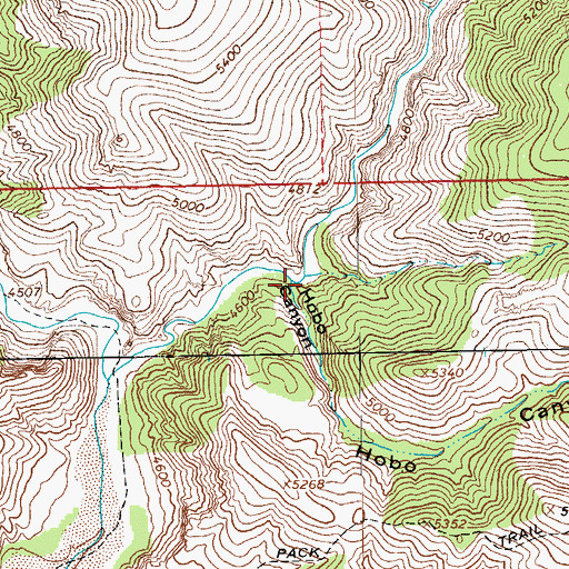 Topographic Map of Hobo Canyon, AZ