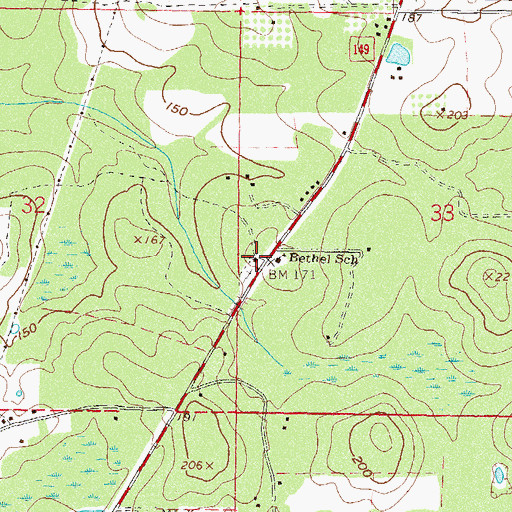 Topographic Map of Bethel Church, FL