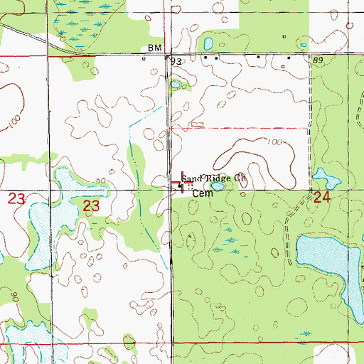 Topographic Map of Sand Ridge Church, FL
