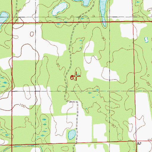 Topographic Map of Apalachee Wildlife Management Area, FL