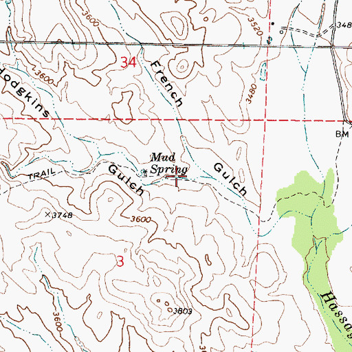 Topographic Map of Hodgkins Gulch, AZ