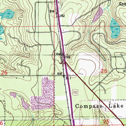 Topographic Map of Ridgetop Railroad Station, FL