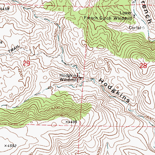 Topographic Map of Hodgkins Windmill, AZ