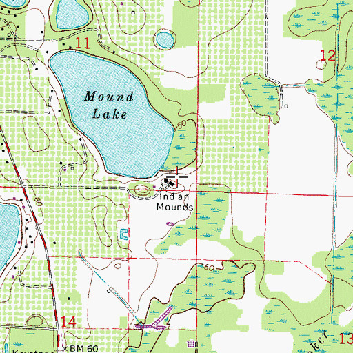 Topographic Map of Camp Mawain, FL