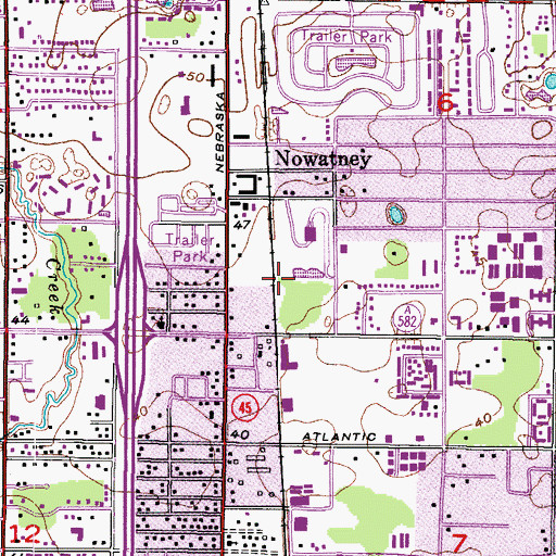 Topographic Map of Flora Railroad Station, FL