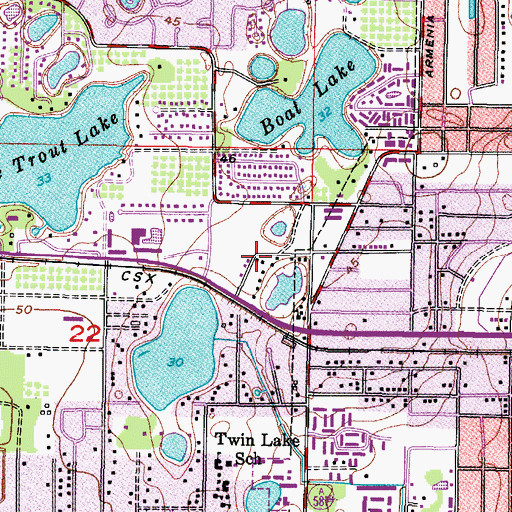 Topographic Map of Goldstein, FL