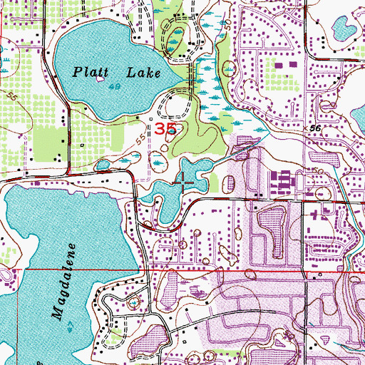 Topographic Map of Lake All Bright, FL
