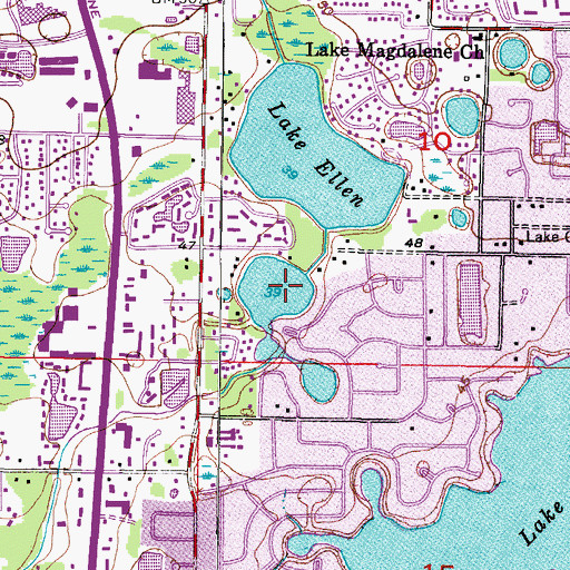 Topographic Map of Lake Lipsey, FL