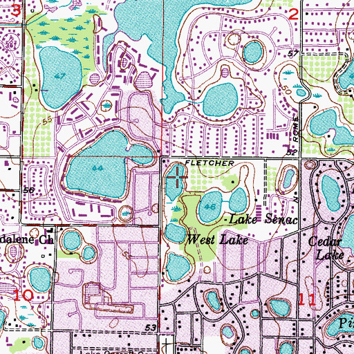Topographic Map of North Lake, FL