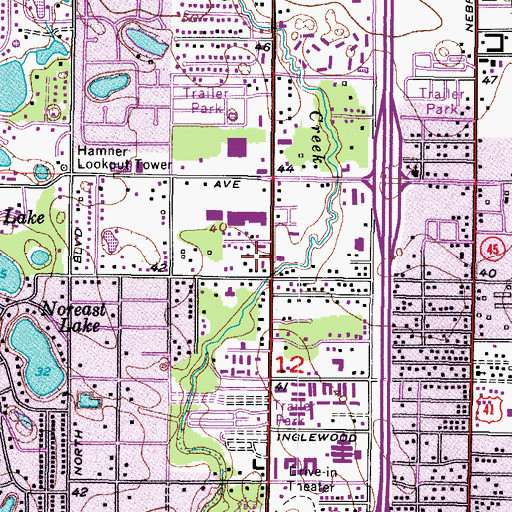 Topographic Map of North Tampa Heights, FL