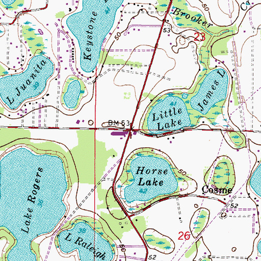 Topographic Map of Foxs Corner, FL