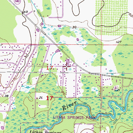 Topographic Map of Marvina, FL