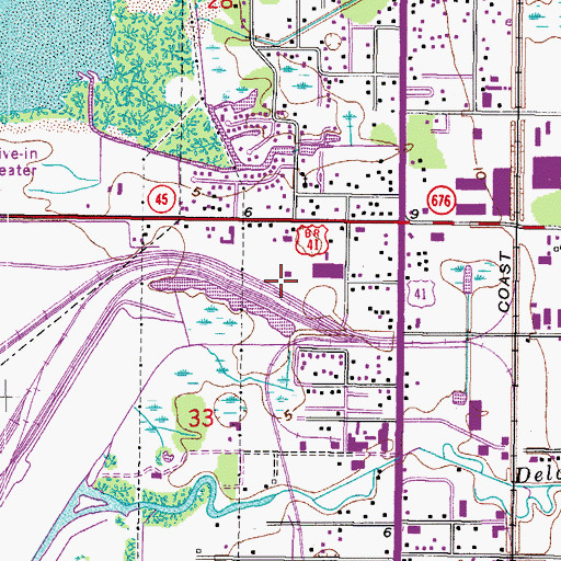 Topographic Map of Rockport Railroad Station, FL