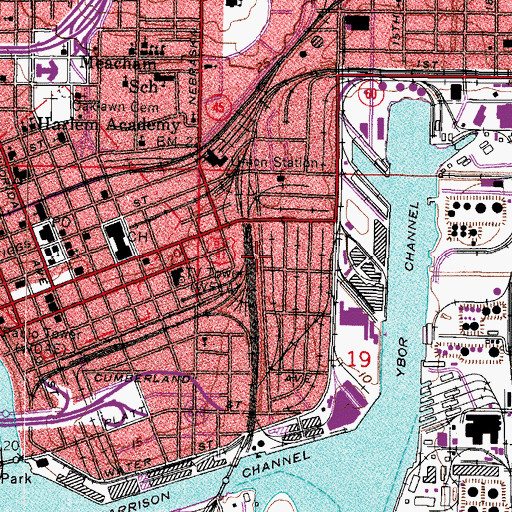 Topographic Map of Ewing Railroad Station, FL
