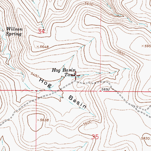 Topographic Map of Hog Basin Tank, AZ