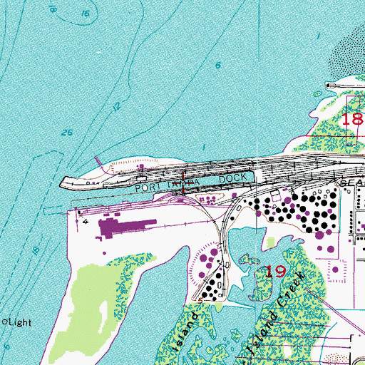 Topographic Map of Port Tampa Railroad Station, FL
