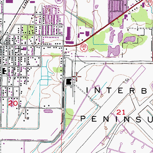 Topographic Map of MacDill Railroad Station, FL