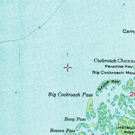 Topographic Map of Cockroach Bay Aquatic Preserve, FL