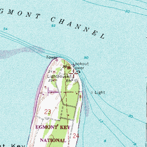 Topographic Map of Egmont Key Lighthouse, FL