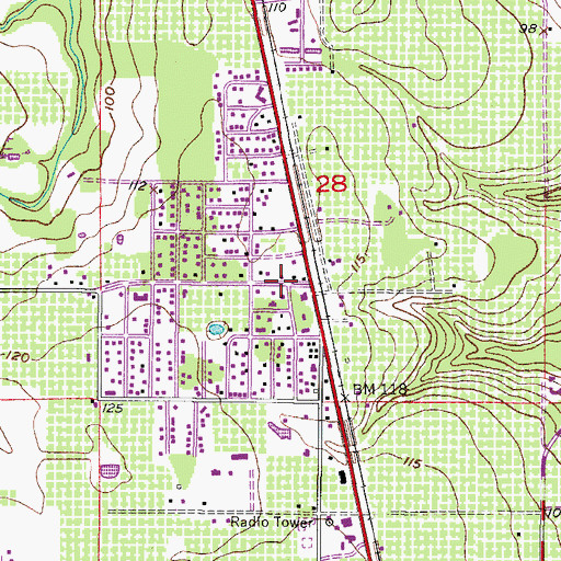 Topographic Map of Wauchula Hills, FL