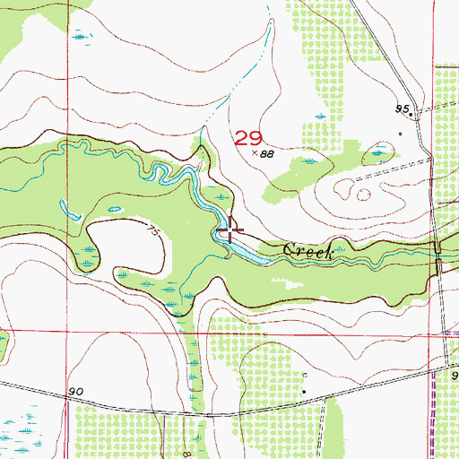 Topographic Map of Parks Creek, FL