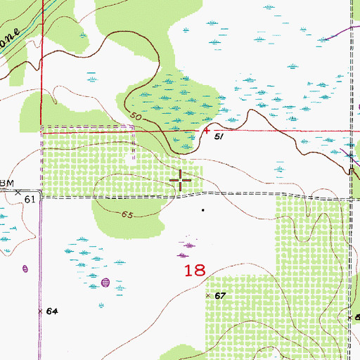Topographic Map of Coker Cemetery, FL