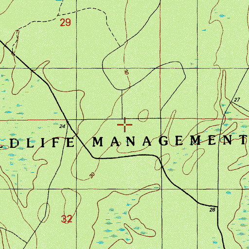 Topographic Map of G U Parker Wildlife Management Area, FL