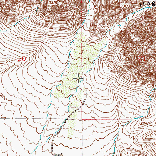 Topographic Map of Hog Canyon, AZ