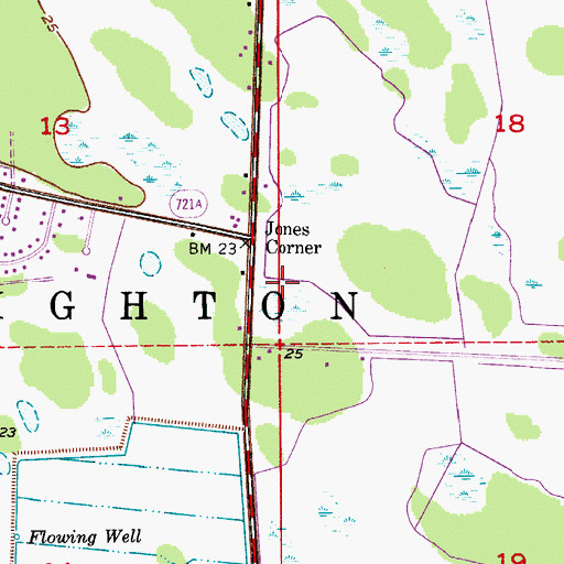 Topographic Map of Brighton Reservation, FL