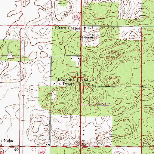 Topographic Map of Bell Fire Tower, FL