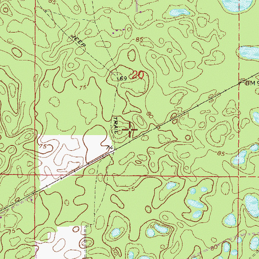 Topographic Map of Harvard, FL
